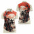 Samurai Warrior Japan Women Polo Shirt Red-blossomed Tree Classic Japanese Stylized - Polynesian Pride