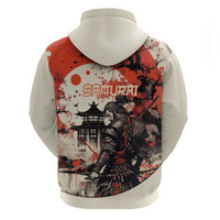 Samurai Warrior Japan Zip Hoodie Red-blossomed Tree Classic Japanese Stylized - Polynesian Pride