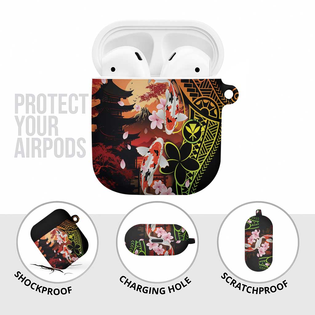 Hawaiian and Japanese AirPods Case Koi Fish With Kanaka Polynesian Tattoo - Polynesian Pride