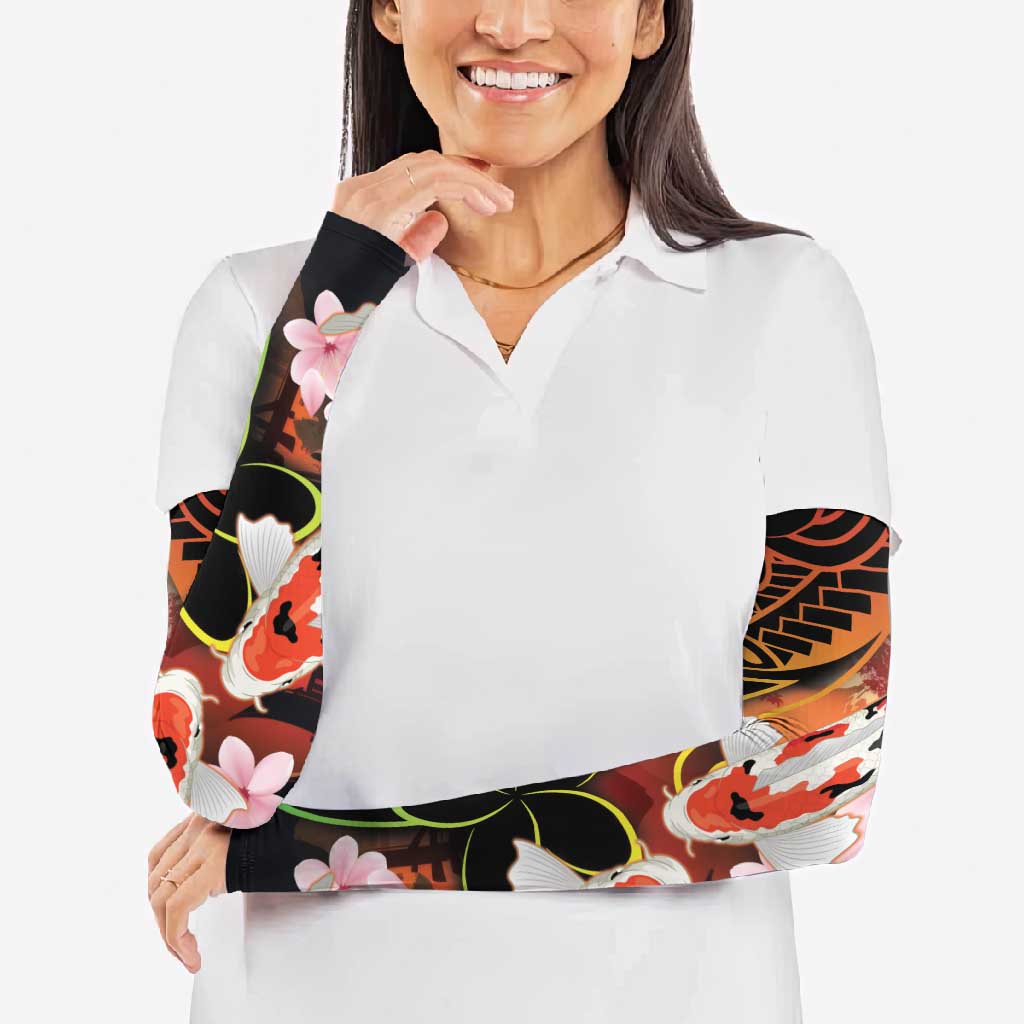 Hawaiian and Japanese Arm Sleeves Koi Fish With Kanaka Polynesian Tattoo - Polynesian Pride