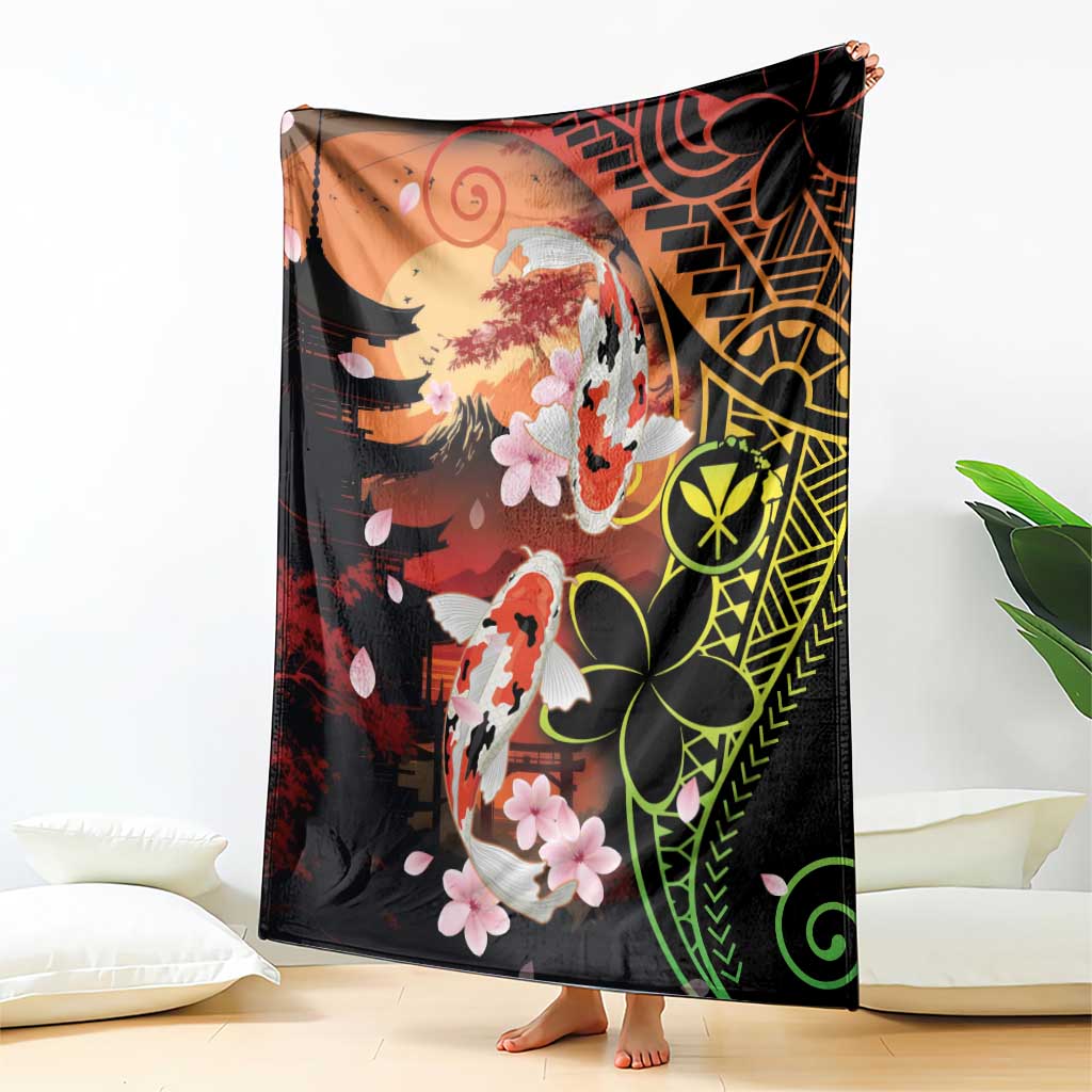 Hawaiian and Japanese Blanket Koi Fish With Kanaka Polynesian Tattoo - Polynesian Pride