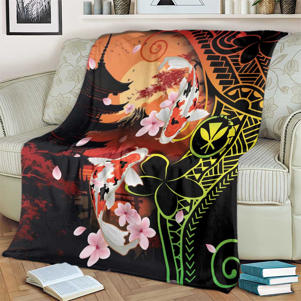 Hawaiian and Japanese Blanket Koi Fish With Kanaka Polynesian Tattoo - Polynesian Pride