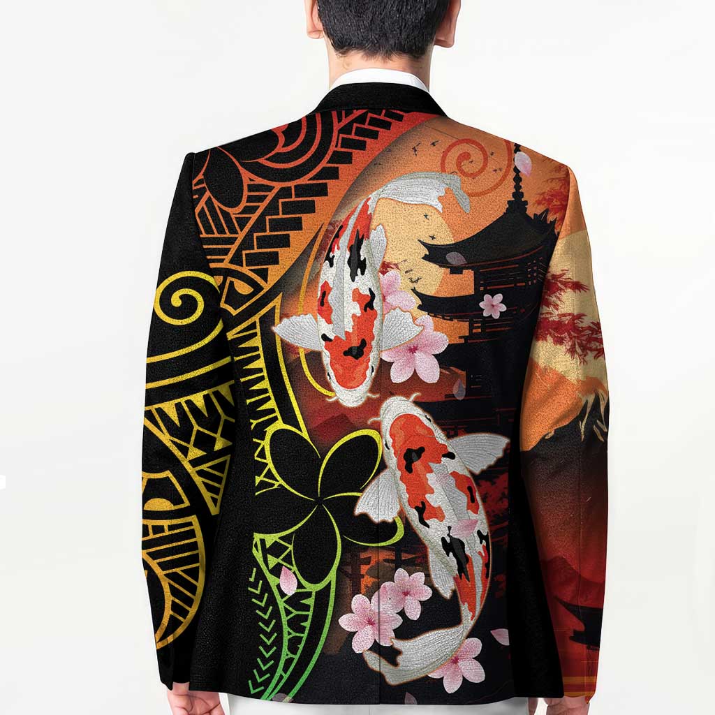 Hawaiian and Japanese Blazer Koi Fish With Kanaka Polynesian Tattoo - Polynesian Pride