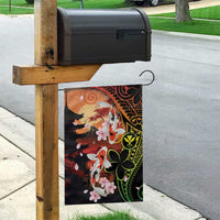 Hawaiian and Japanese Garden Flag Koi Fish With Kanaka Polynesian Tattoo - Polynesian Pride