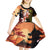 Hawaiian and Japanese Kid Short Sleeve Dress Koi Fish With Kanaka Polynesian Tattoo - Polynesian Pride
