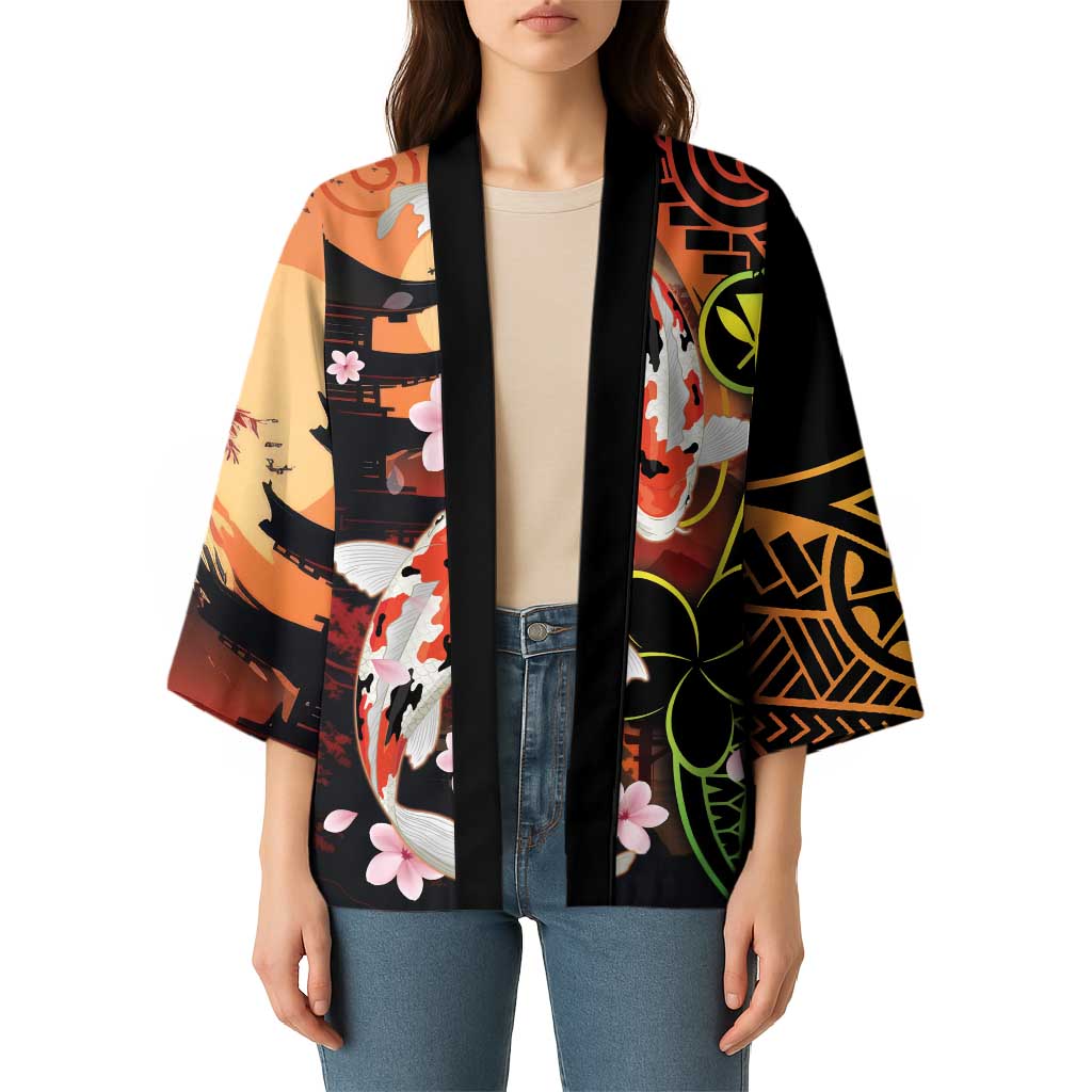 Hawaiian and Japanese Kimono Koi Fish With Kanaka Polynesian Tattoo - Polynesian Pride
