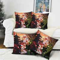 Hawaiian and Japanese Pillow Cover Koi Fish With Kanaka Polynesian Tattoo - Polynesian Pride
