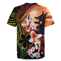 Hawaiian and Japanese Rugby Jersey Koi Fish With Kanaka Polynesian Tattoo - Polynesian Pride