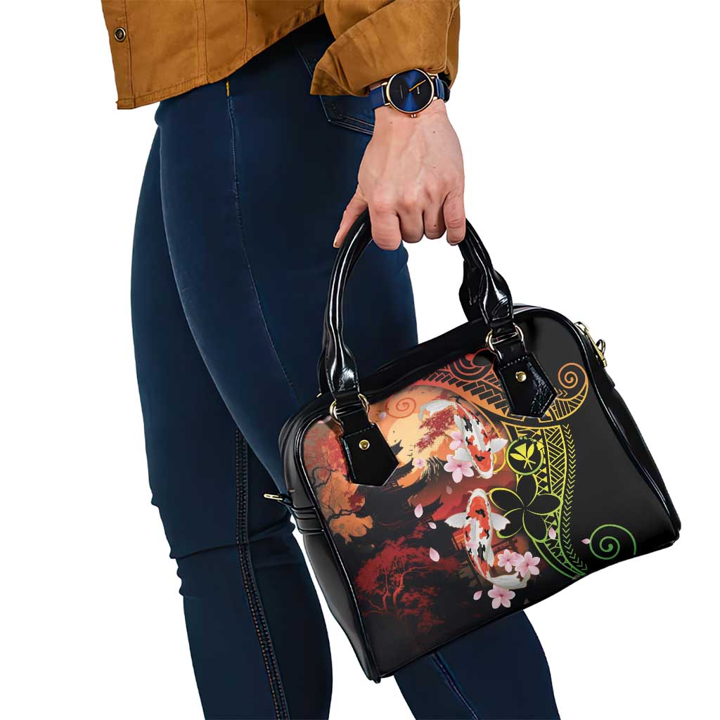 Hawaiian and Japanese Shoulder Handbag Koi Fish With Kanaka Polynesian Tattoo - Polynesian Pride
