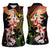 Hawaiian and Japanese Women Sleeveless Polo Shirt Koi Fish With Kanaka Polynesian Tattoo - Polynesian Pride