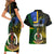 Personalised South Sea Islanders Couples Matching Short Sleeve Bodycon Dress and Hawaiian Shirt Kanakas With Vanuatu Coat Of Arms LT14 - Polynesian Pride