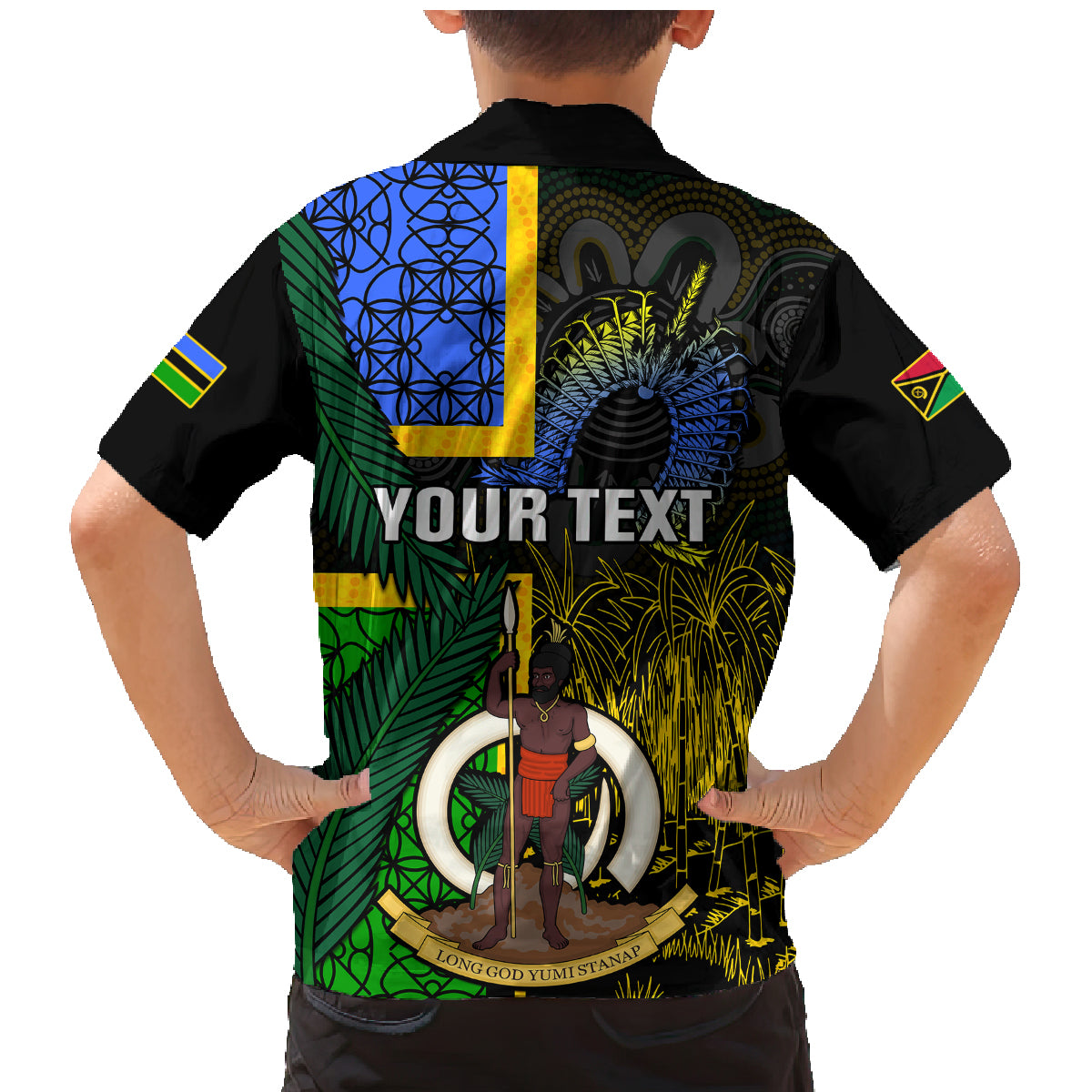 Personalised South Sea Islanders Family Matching Mermaid Dress and Hawaiian Shirt Kanakas With Vanuatu Coat Of Arms LT14 - Polynesian Pride