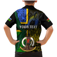 Personalised South Sea Islanders Family Matching Mermaid Dress and Hawaiian Shirt Kanakas With Vanuatu Coat Of Arms LT14 - Polynesian Pride