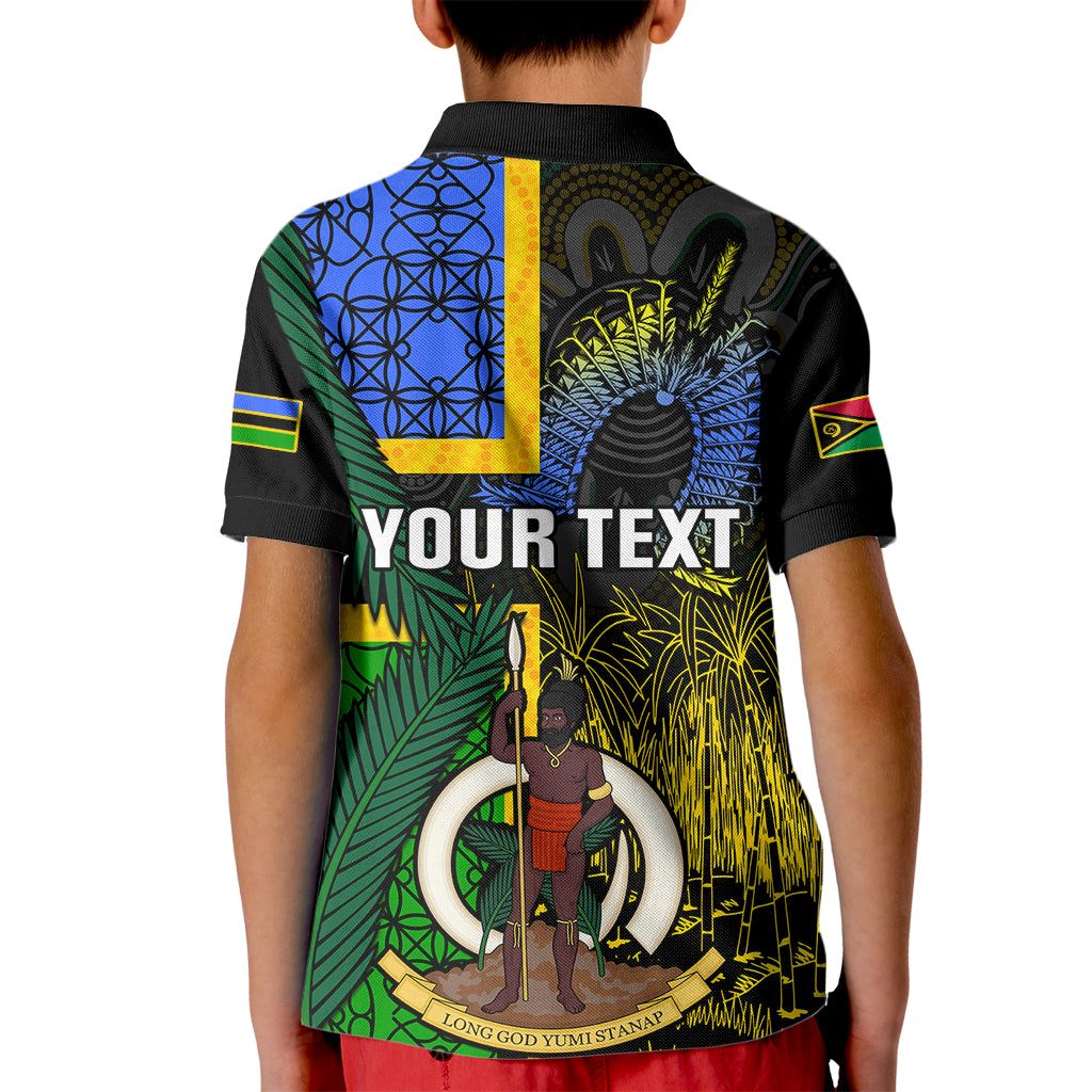 Personalised South Sea Islanders Kid Polo Shirt Kanakas With Vanuatu Coat Of Arms LT14 - Polynesian Pride