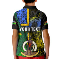 Personalised South Sea Islanders Kid Polo Shirt Kanakas With Vanuatu Coat Of Arms LT14 - Polynesian Pride