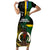 Personalised South Sea Islanders Short Sleeve Bodycon Dress Kanakas With Vanuatu Coat Of Arms LT14 Long Dress Black - Polynesian Pride