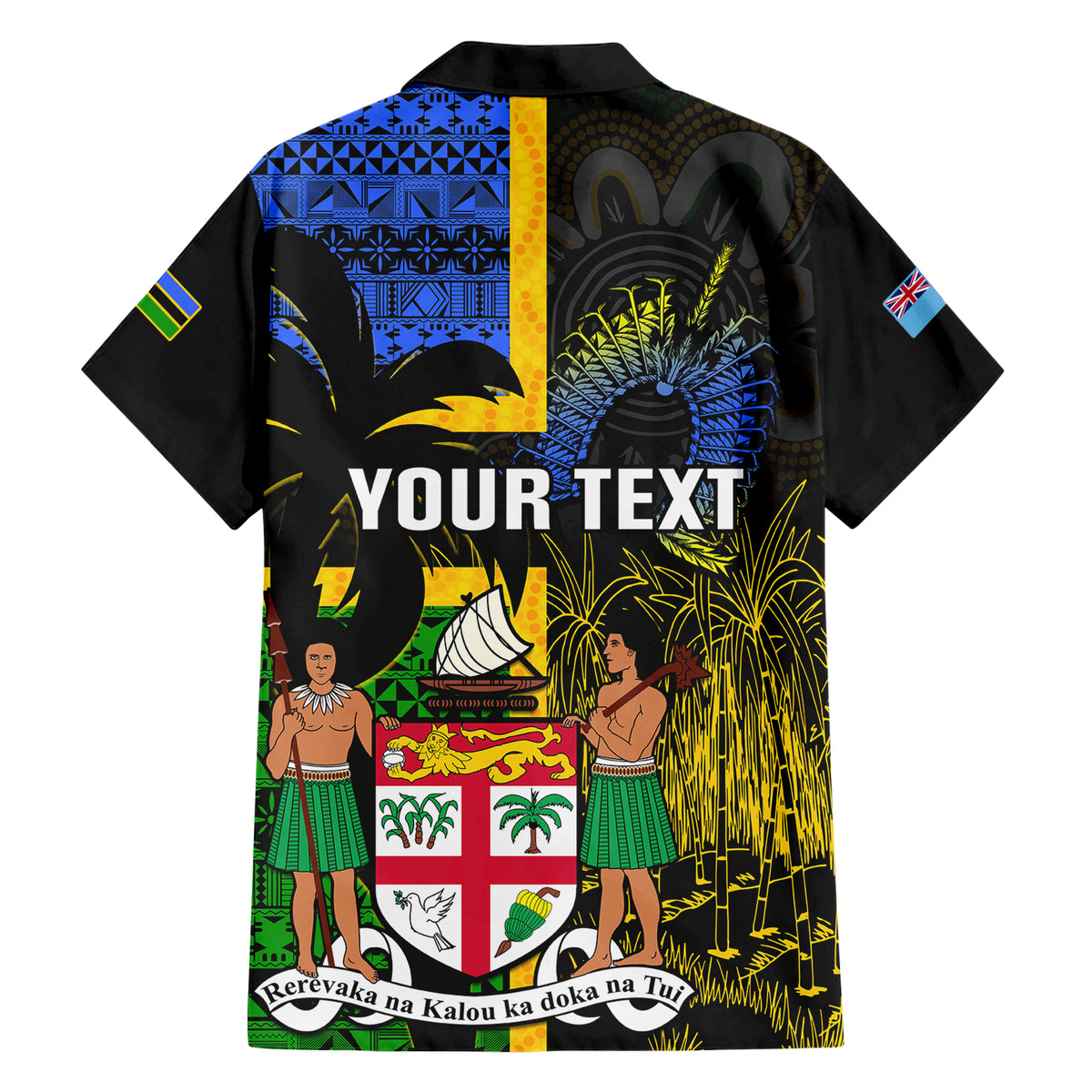 Personalised South Sea Islanders Family Matching Short Sleeve Bodycon Dress and Hawaiian Shirt Kanakas With Fiji Coat Of Arms LT14 - Polynesian Pride
