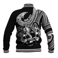 Personalised Polynesia Baseball Jacket Fish Hook Tattoo Go Fishing Polynesian Pattern Black LT14 - Polynesian Pride