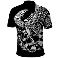Personalised Polynesia Polo Shirt Fish Hook Tattoo Go Fishing Polynesian Pattern Black LT14 - Polynesian Pride