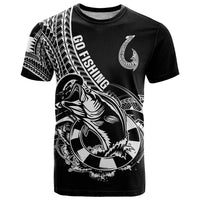 Personalised Polynesia T Shirt Fish Hook Tattoo Go Fishing Polynesian Pattern Black LT14 Black - Polynesian Pride