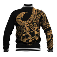Polynesia Baseball Jacket Fish Hook Tattoo Go Fishing Polynesian Pattern Gold LT14 - Polynesian Pride