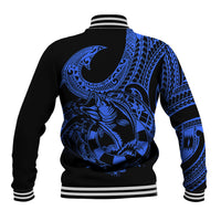 Polynesia Baseball Jacket Fish Hook Tattoo Go Fishing Polynesian Pattern Blue LT14 - Polynesian Pride