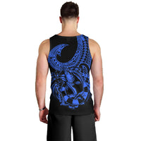 Polynesia Men Tank Top Fish Hook Tattoo Go Fishing Polynesian Pattern Blue LT14 - Polynesian Pride