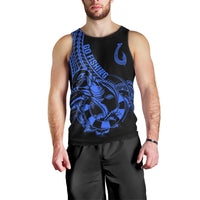 Polynesia Men Tank Top Fish Hook Tattoo Go Fishing Polynesian Pattern Blue LT14 - Polynesian Pride