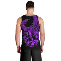 Polynesia Men Tank Top Fish Hook Tattoo Go Fishing Polynesian Pattern Purple LT14 - Polynesian Pride