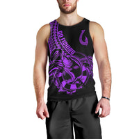 Polynesia Men Tank Top Fish Hook Tattoo Go Fishing Polynesian Pattern Purple LT14 - Polynesian Pride