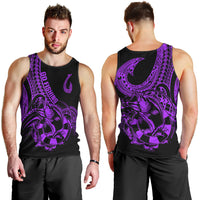 Polynesia Men Tank Top Fish Hook Tattoo Go Fishing Polynesian Pattern Purple LT14 - Polynesian Pride