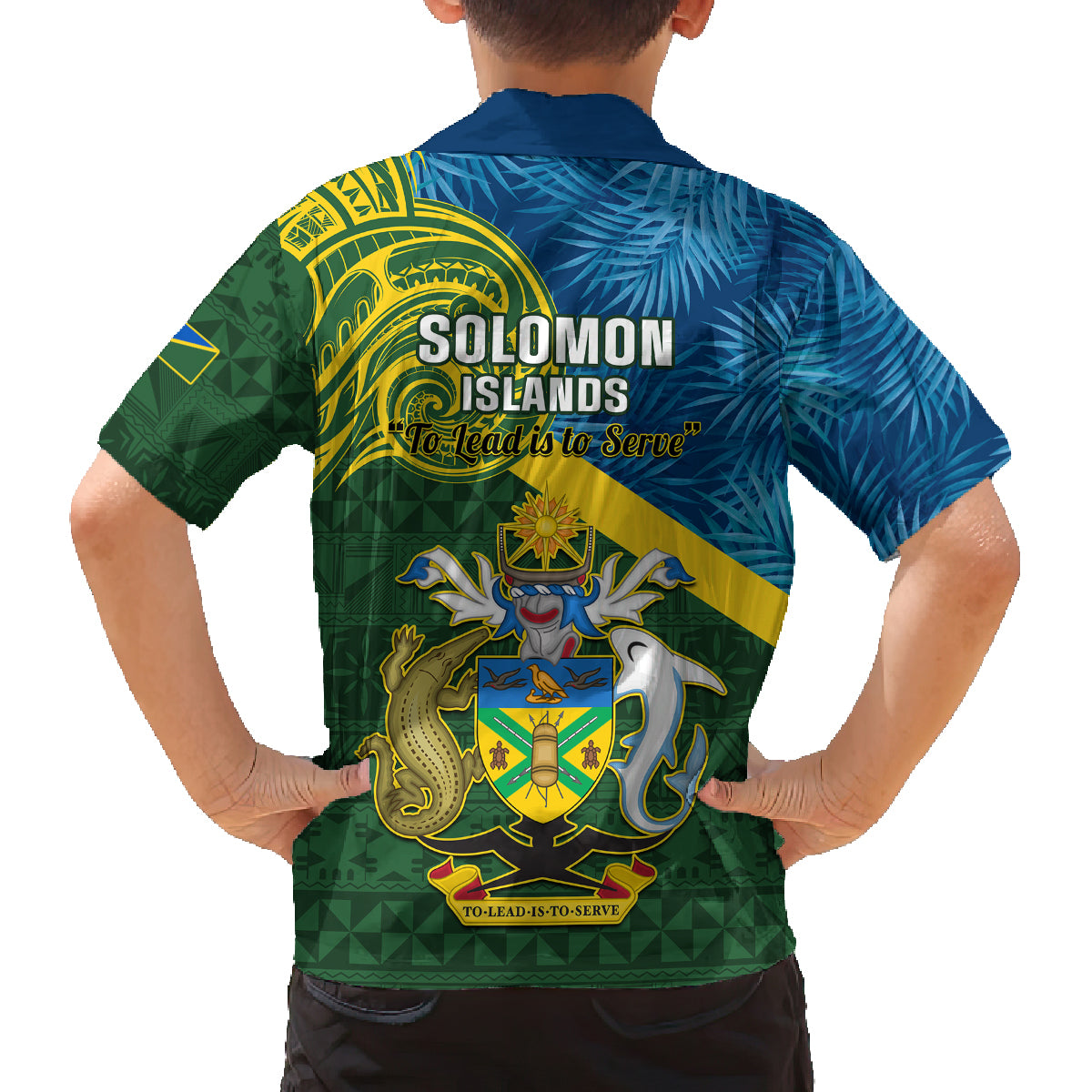 Solomon Islands Family Matching Summer Maxi Dress and Hawaiian Shirt Tropical Leaves With Melanesian Pattern LT14 - Polynesian Pride