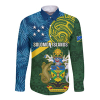solomon-islands-long-sleeve-button-shirt-tropical-leaves-with-melanesian-pattern