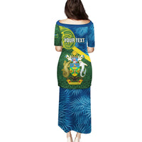 Personalised Solomon Islands Family Matching Puletasi Dress and Hawaiian Shirt Tropical Leaves With Melanesian Pattern LT14 - Polynesian Pride