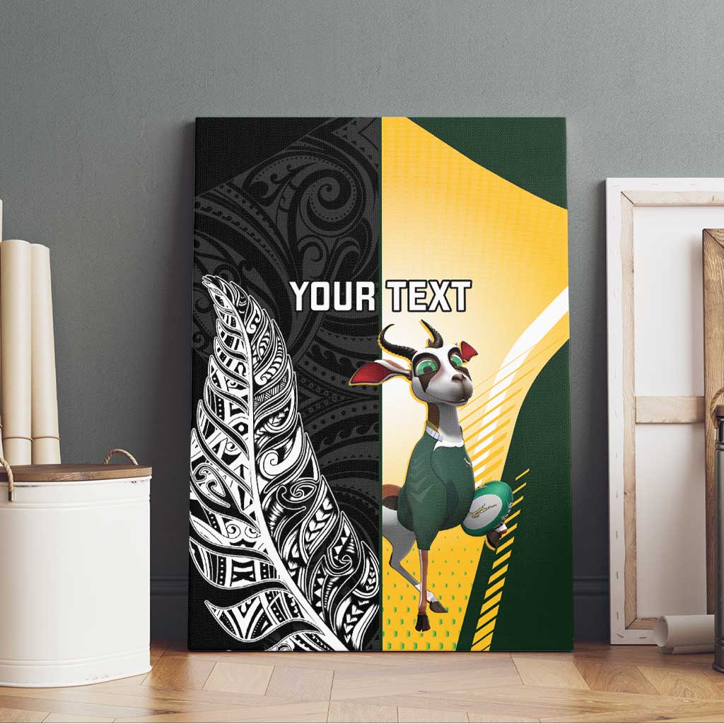 New Zealand and South Africa Rugby Custom Canvas Wall Art Maori Silver Fern Springbok Together LT14 - Polynesian Pride
