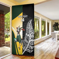 New Zealand and South Africa Rugby Custom Door Cover Maori Silver Fern Springbok Together - Polynesian Pride