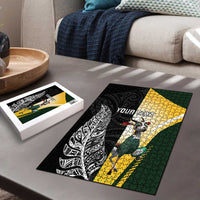 New Zealand and South Africa Rugby Custom Puzzle Maori Silver Fern Springbok Together - Polynesian Pride