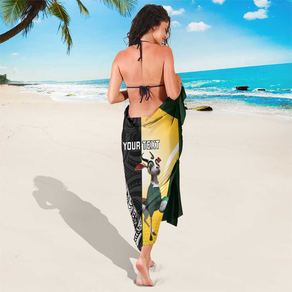 New Zealand and South Africa Rugby Custom Sarong Maori Silver Fern Springbok Together - Polynesian Pride