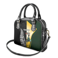 New Zealand and South Africa Rugby Custom Shoulder Handbag Maori Silver Fern Springbok Together - Polynesian Pride