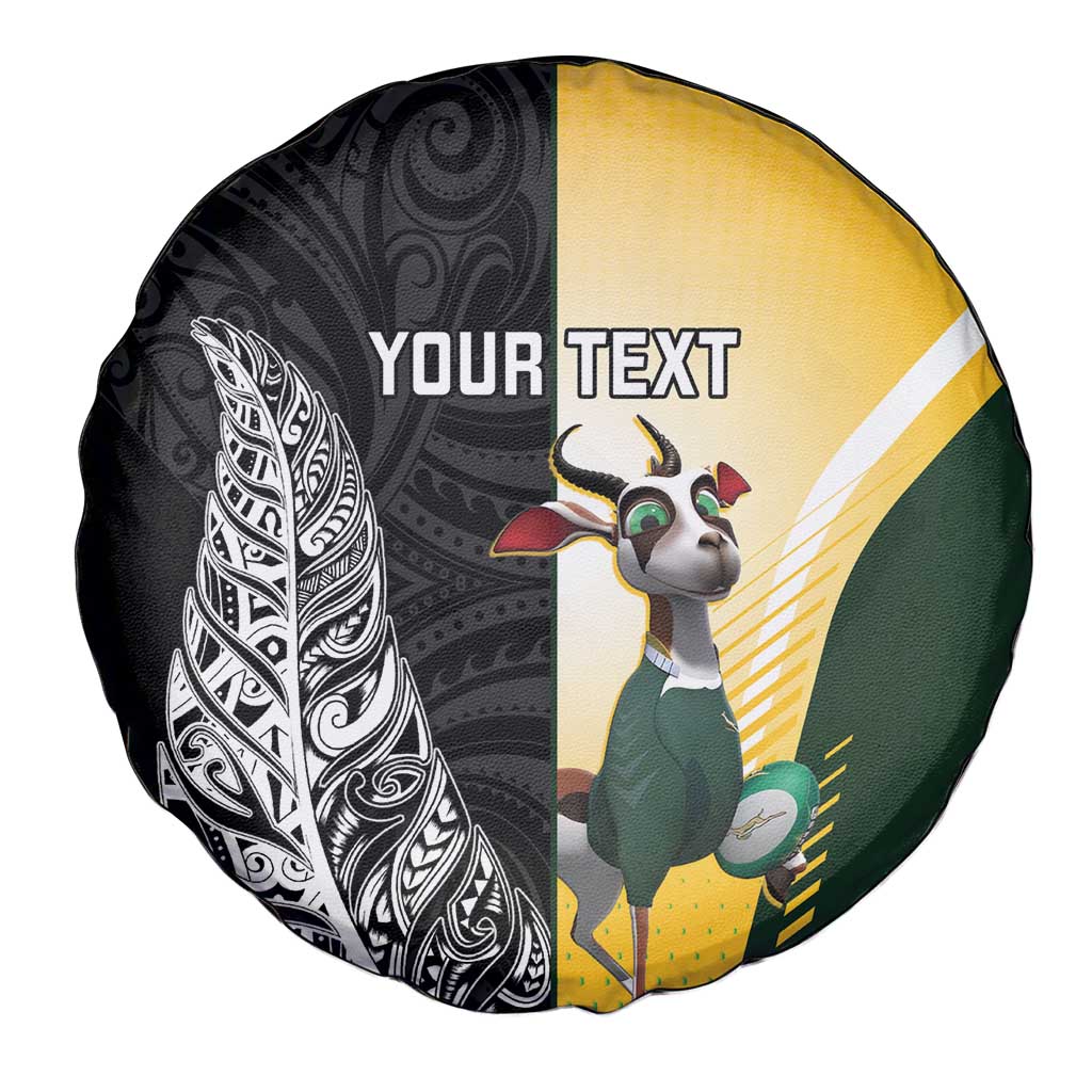 New Zealand and South Africa Rugby Custom Spare Tire Cover Maori Silver Fern Springbok Together LT14 - Polynesian Pride