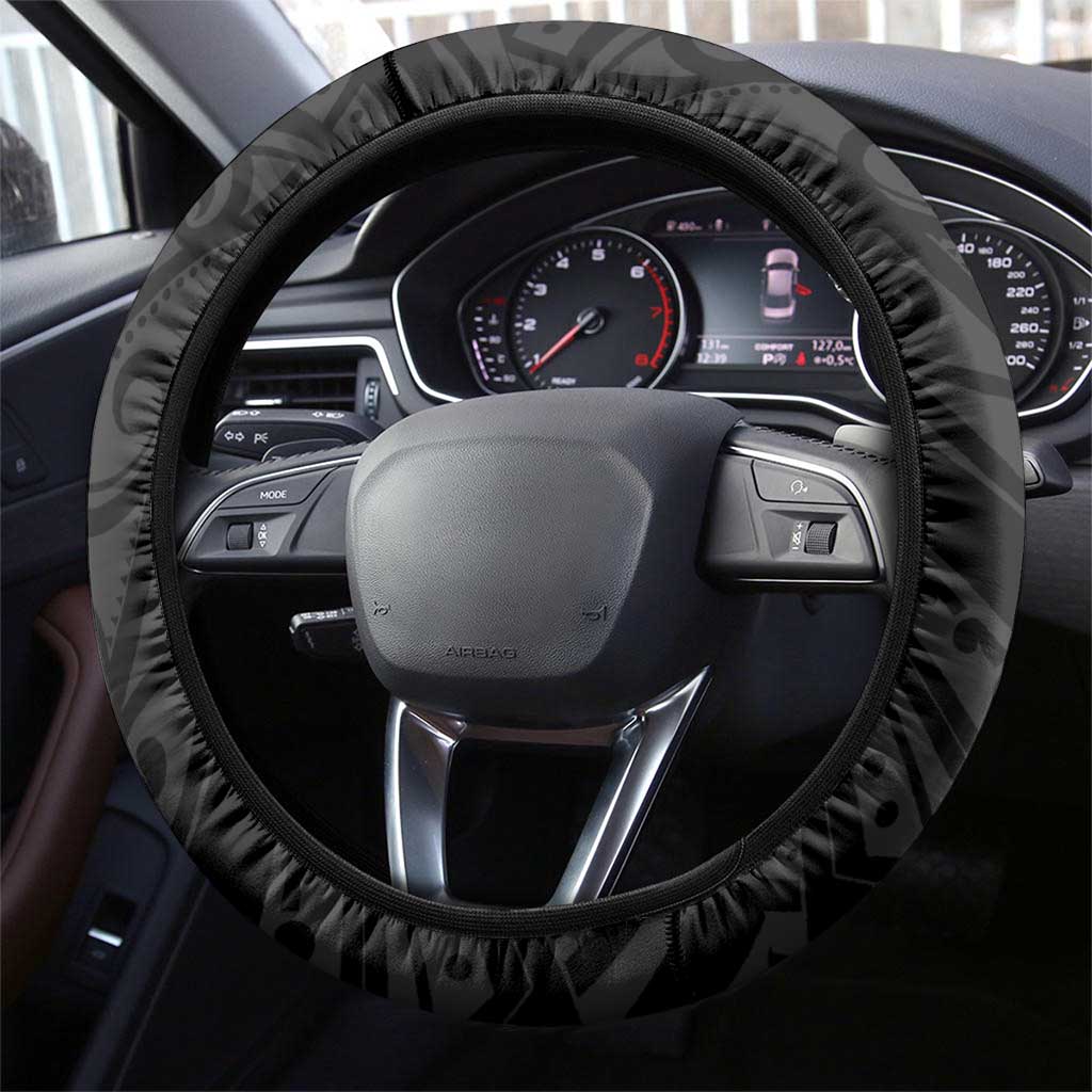 New Zealand and South Africa Rugby Steering Wheel Cover Maori Silver Fern Springbok Together - Polynesian Pride