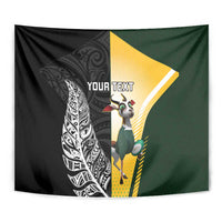 New Zealand and South Africa Rugby Custom Tapestry Maori Silver Fern Springbok Together LT14 - Polynesian Pride