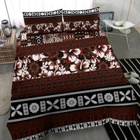 Bula Fiji Bedding Set Fijian Tapa Masi With Hibiscus Flowers LT14 - Polynesian Pride