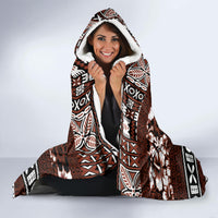 Bula Fiji Hooded Blanket Fijian Tapa Masi With Hibiscus Flowers LT14 - Polynesian Pride