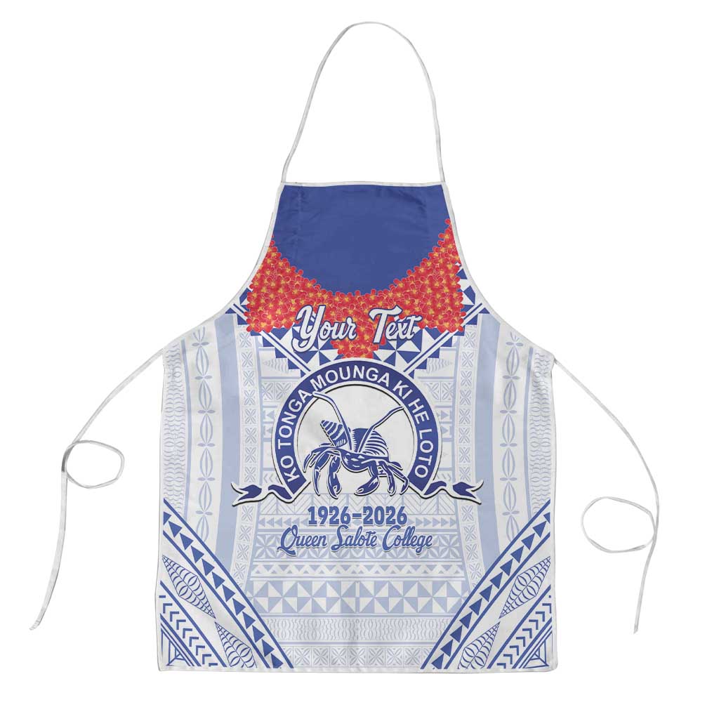 Queen Salote College 100 Years Personalized Apron Tonga QSC Heilala Lei White Ngatu Pattern