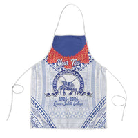Queen Salote College 100 Years Personalized Apron Tonga QSC Heilala Lei White Ngatu Pattern