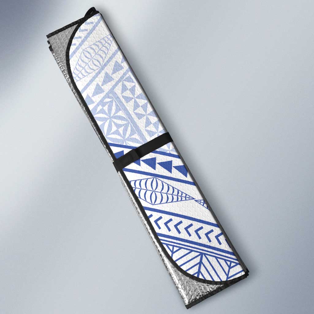 Queen Salote College 100 Years Personalized Auto Sun Shade Tonga QSC Heilala Lei White Ngatu Pattern