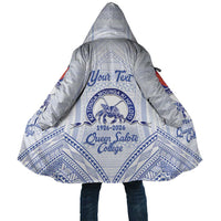 Queen Salote College 100 Years Personalized Cloak Tonga QSC Heilala Lei White Ngatu Pattern
