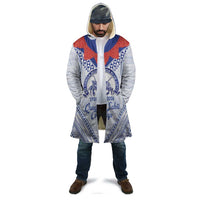 Queen Salote College 100 Years Personalized Cloak Tonga QSC Heilala Lei White Ngatu Pattern