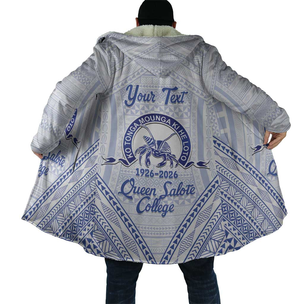 Queen Salote College 100 Years Personalized Cloak Tonga QSC Heilala Lei White Ngatu Pattern